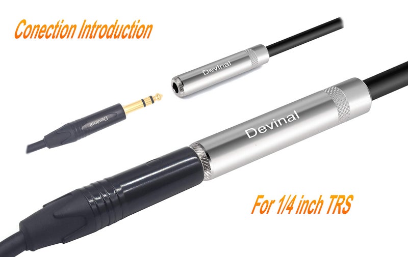 Devinal 1/4" Female to Dual XLR Y Cable - 6.35mm TRS to 2 XLR Microphone Converter - 1FT Audio Breakout Cord - Image 5